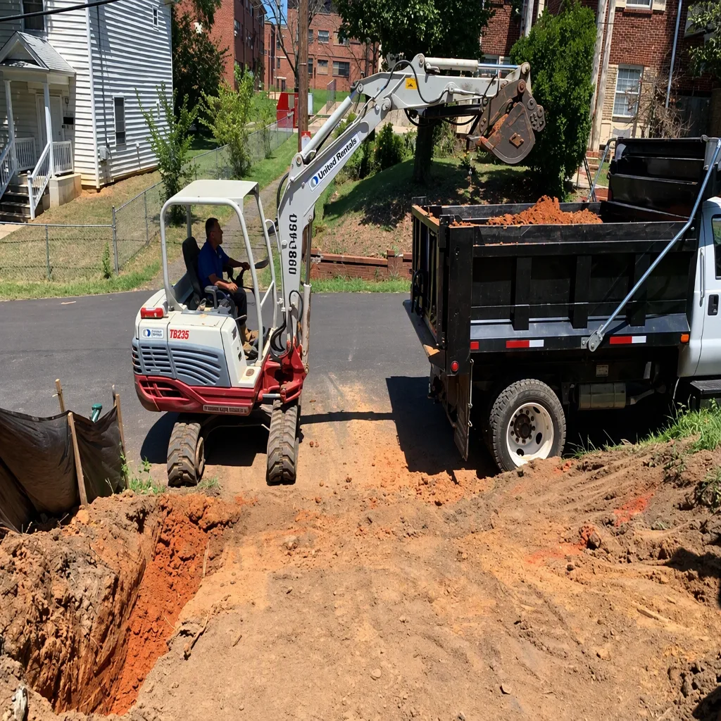 A concrete finisher mid-job at a residential site, caught rather than posed, the kind of everyday moment a small company posts from a phone