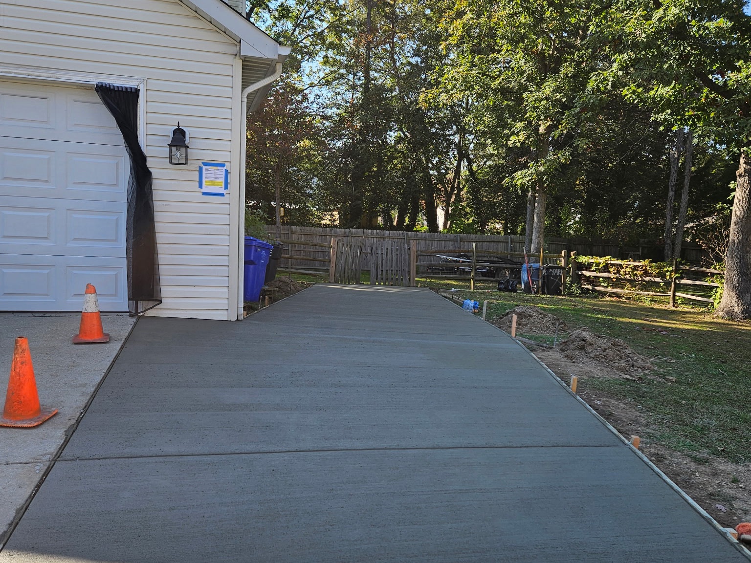 Concrete driveway extension